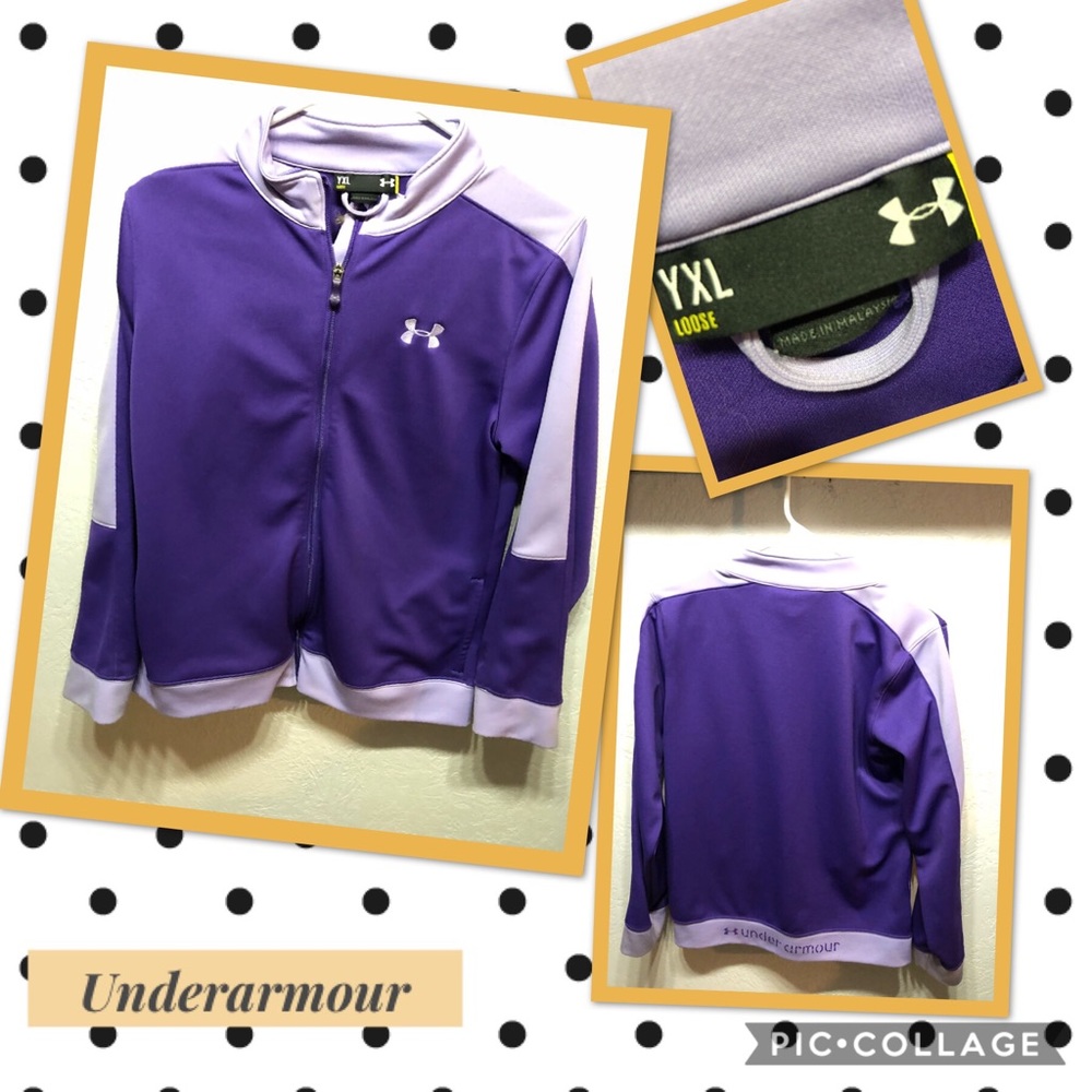 Purple under armour full zip. YOUTH SIZE XL.